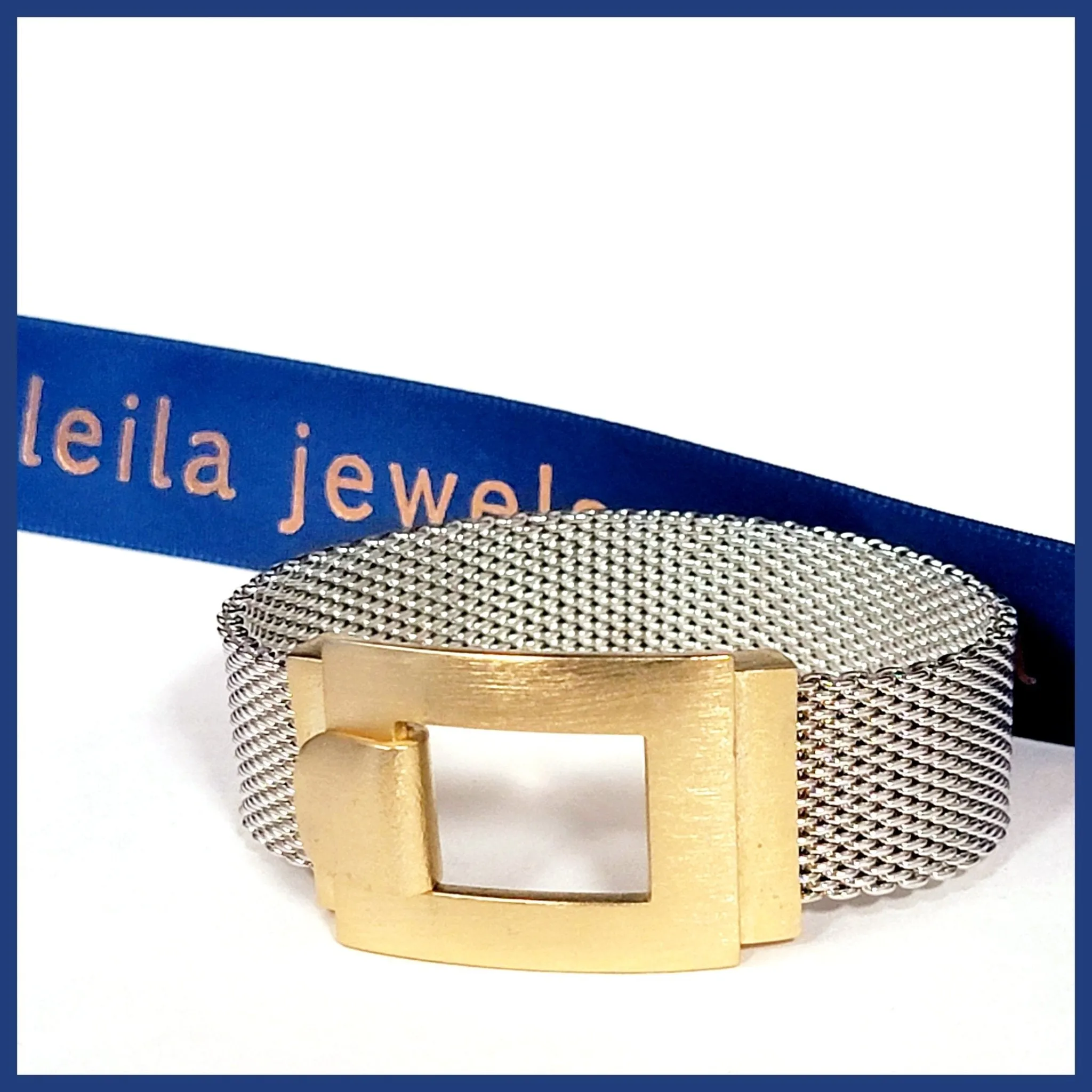 Wide Mesh Buckle Bracelet