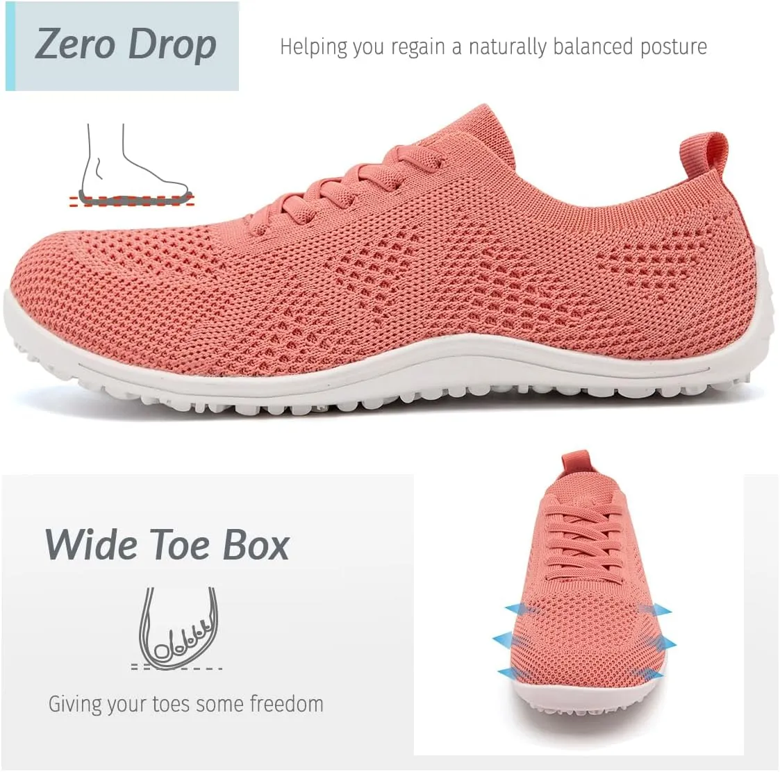 Women Barefoot Shoes Slip on Canvas Walking Sports Zero Drop Sole Casual Sneakers Comfortable Breathable Minimalist Soft Beach Outdoor Shoes