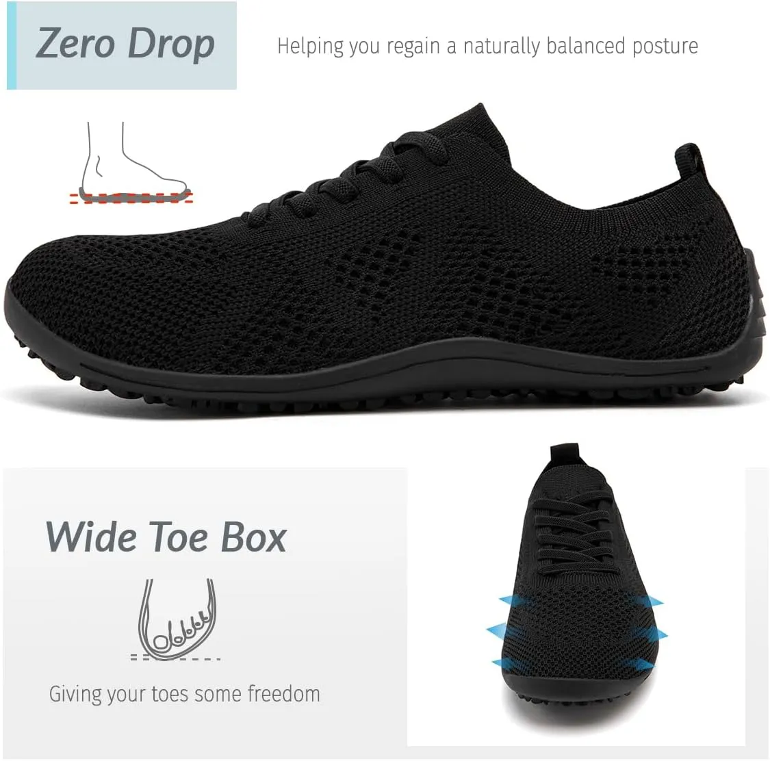 Women Barefoot Shoes Slip on Canvas Walking Sports Zero Drop Sole Casual Sneakers Comfortable Breathable Minimalist Soft Beach Outdoor Shoes
