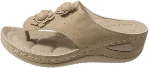 Women Summer Orthopedic Sandals Arch Support Flip Flops Slippers Comfort Low Wedge Slip on Slide Thong Sandal 2025 Beach Shoes