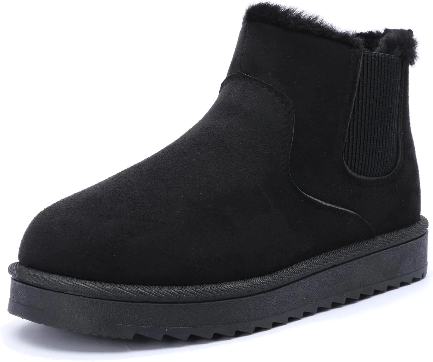 Womens Ankle Boots Warm Fur Lining Waterproof Outdoor Slip-on Winter Snow Booties