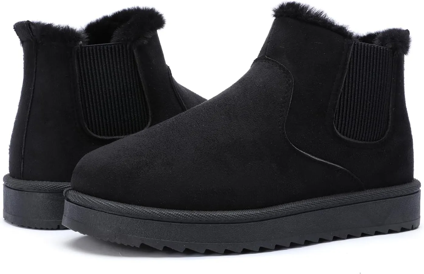 Womens Ankle Boots Warm Fur Lining Waterproof Outdoor Slip-on Winter Snow Booties