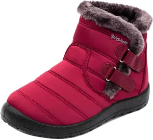 Womens Ankle Boots Warm Fur Lining Waterproof Outdoor Slip-on Winter Snow Booties