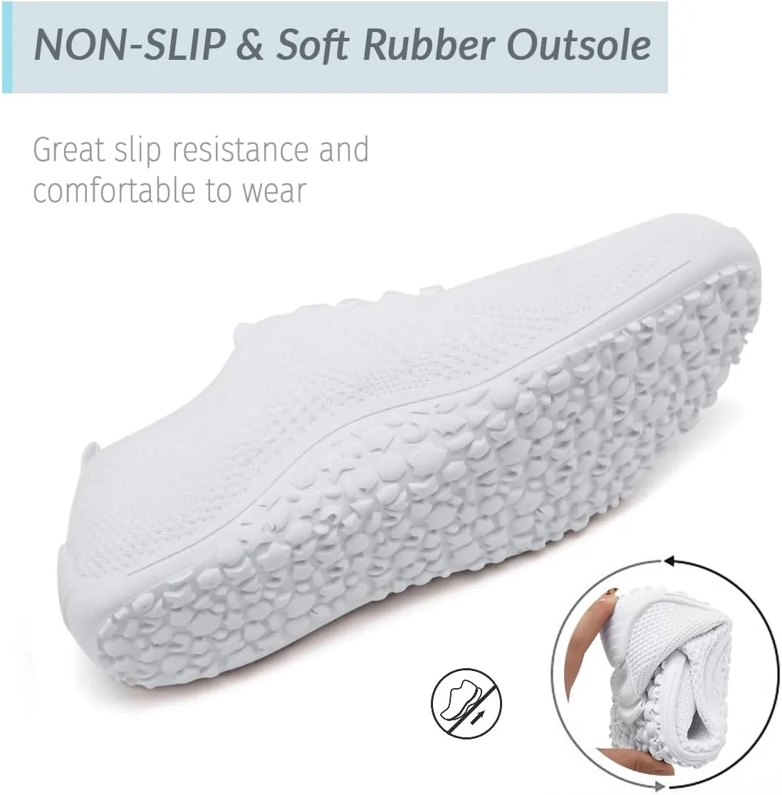 Women's Barefoot Shoes Slip on Zero Drop Workout Shoes Minimalist Comfortable Walking Shoes Lightweight Breathable Soft Beach Outdoor Running Sneakers