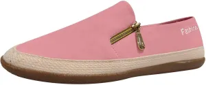 Womens Canvas Shoes Summer Fashion Casual Round Toe Closed Toe Zipper Platform Sole Hemp Rope Shoes Solid Color Lightweight Comfy Walking Shoes Loafers
