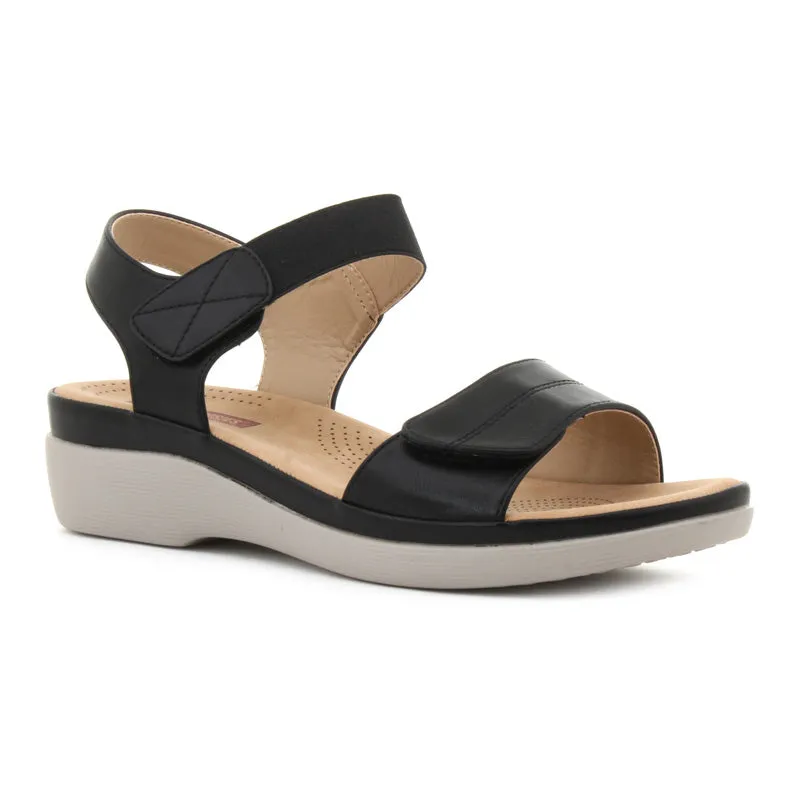 Womens Caroline Velcro Sandal Black