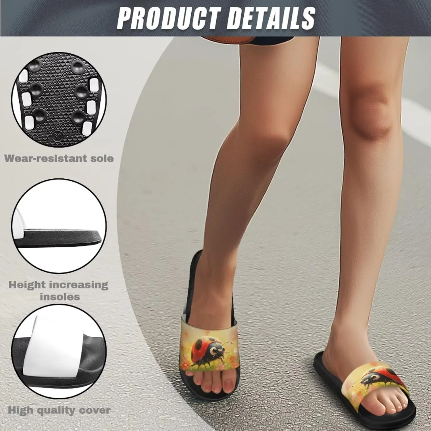 Women's Causal Sandals Soft Comfy Causal Slide Sandals Lightweight Non Slip Home Shower Slippers US 6-12
