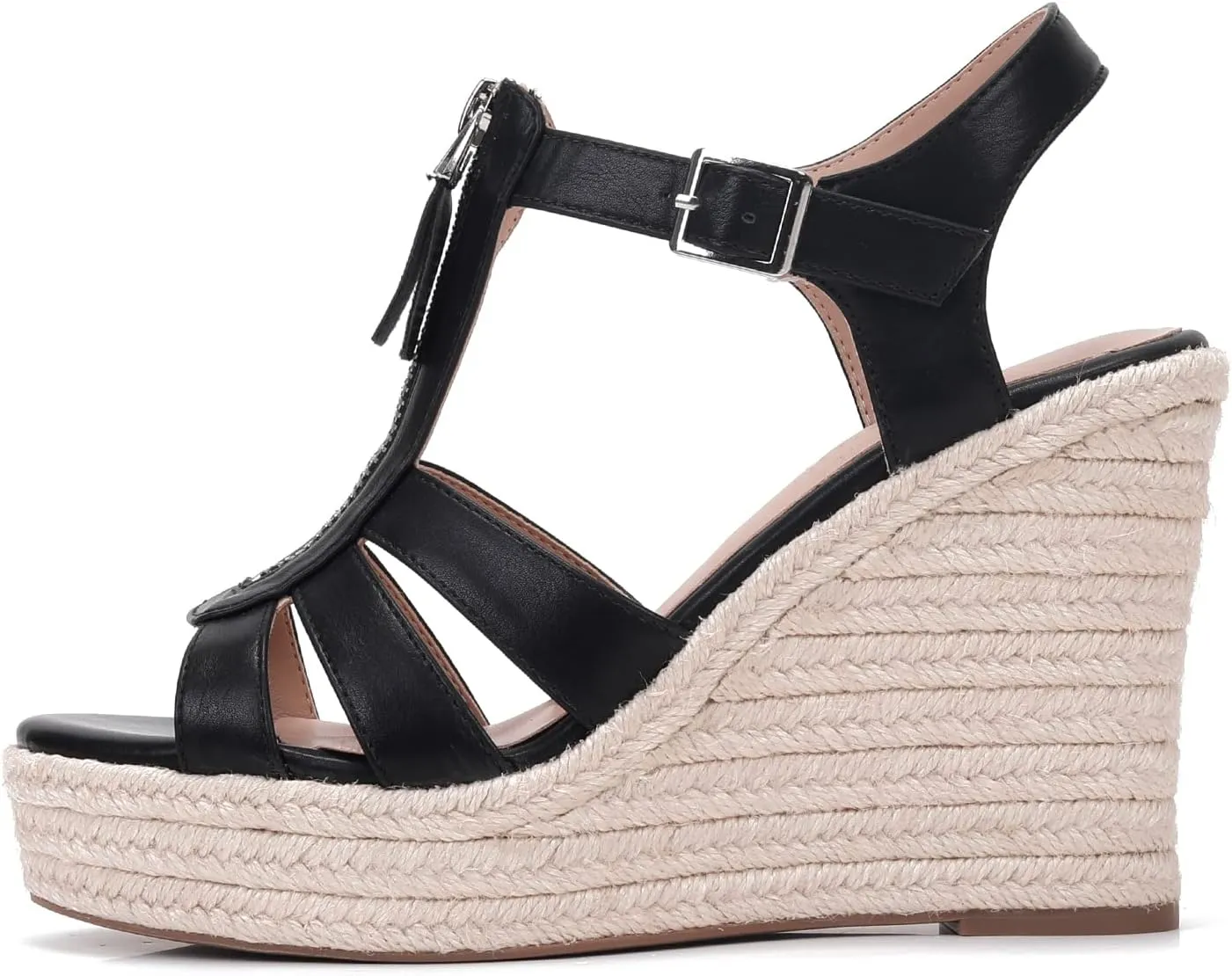 Women's Classic Summer Platform Dress Sandals Wedge Ankle Strap Round Open Toe Sandals Comfy Sloping High Heels for Women Casual Beach