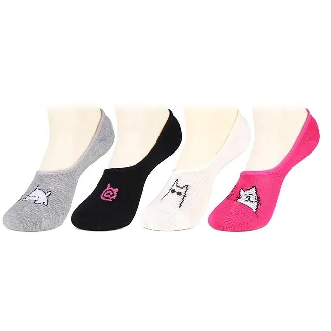 Women's Cotton Loafer/ Footies/ Fashion / No Show Socks - Pack of 4