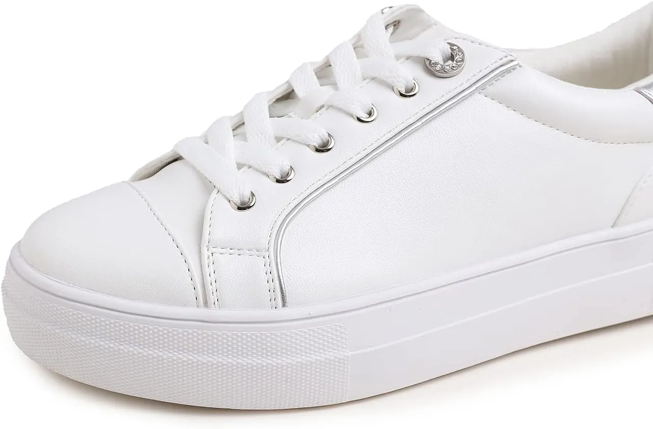 Women's Fashion Bling Deco Party Lightweight Vegan Leather Sneaker