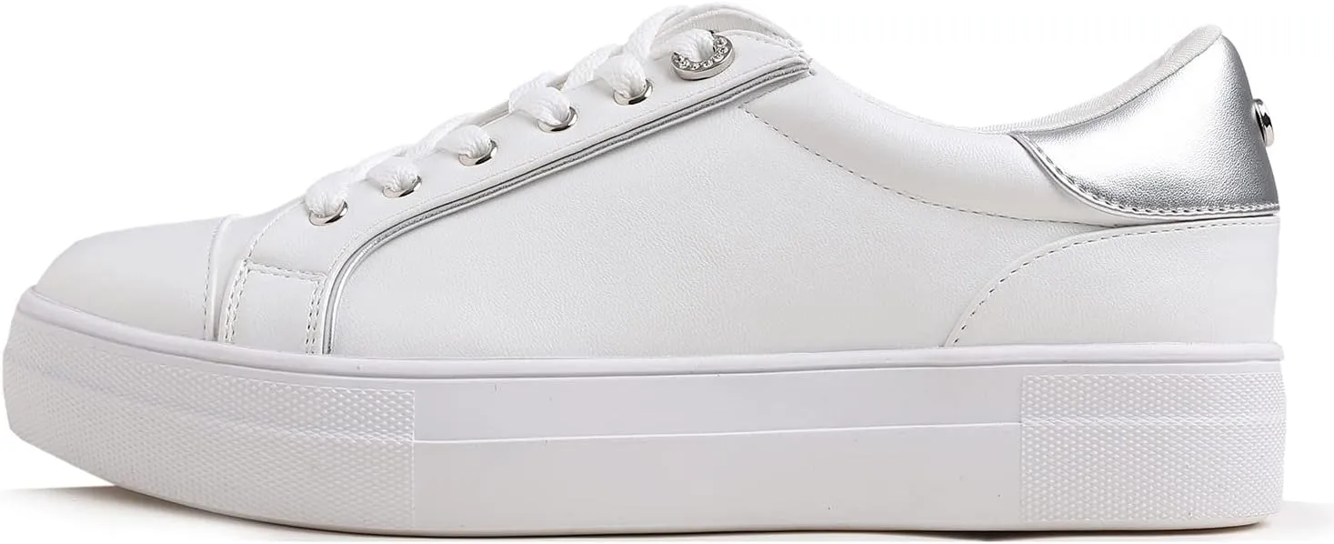 Women's Fashion Bling Deco Party Lightweight Vegan Leather Sneaker