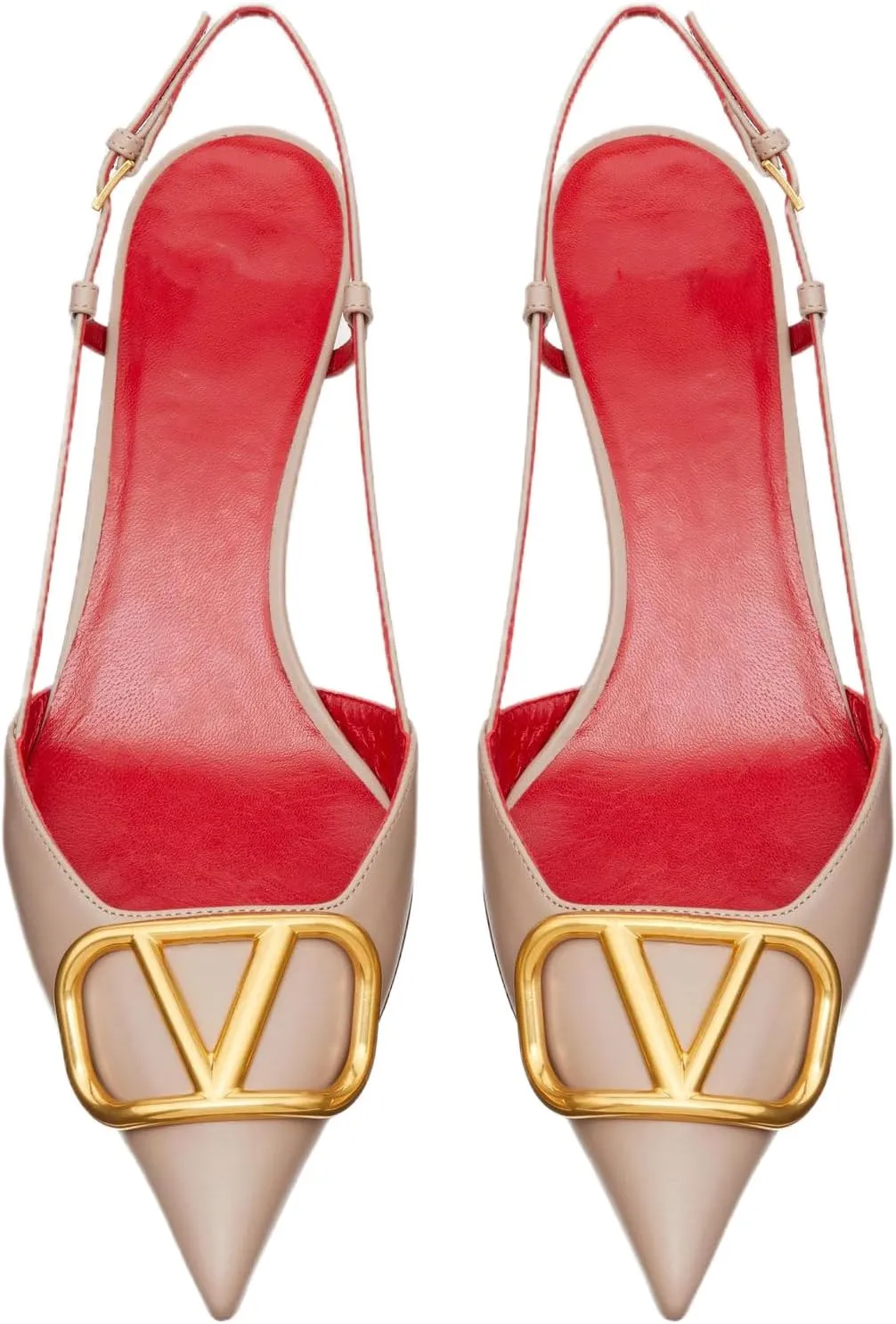 Women's Kitten Heel Slingback Pumps Closed Toe Pointed Toe Chic Low Heels for Work, Prom