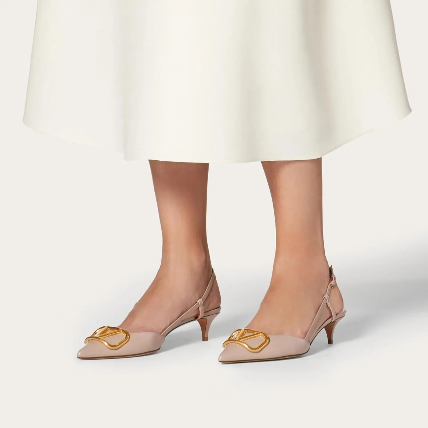 Women's Kitten Heel Slingback Pumps Closed Toe Pointed Toe Chic Low Heels for Work, Prom