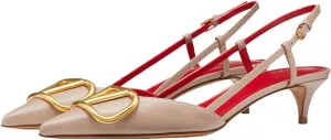 Women's Kitten Heel Slingback Pumps Closed Toe Pointed Toe Chic Low Heels for Work, Prom