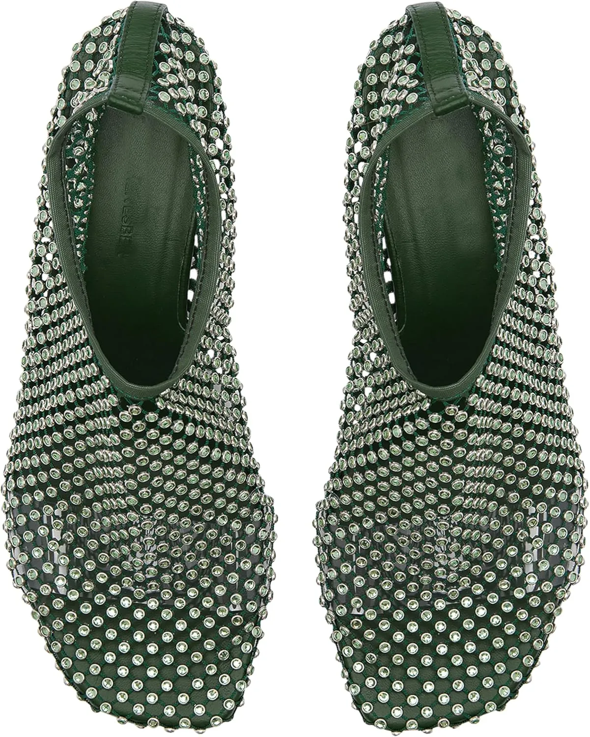 Women's Kitten Heels Mesh Sandals Rhinestone Mesh Square Toe Slip On Casual Dress Fashion Party Shoes