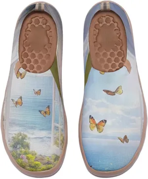 Women's Knitted Slip-on Casual Shoes are Comfortable, Lightweight, Fashionable, Artistic, and Painted Travel Shoes