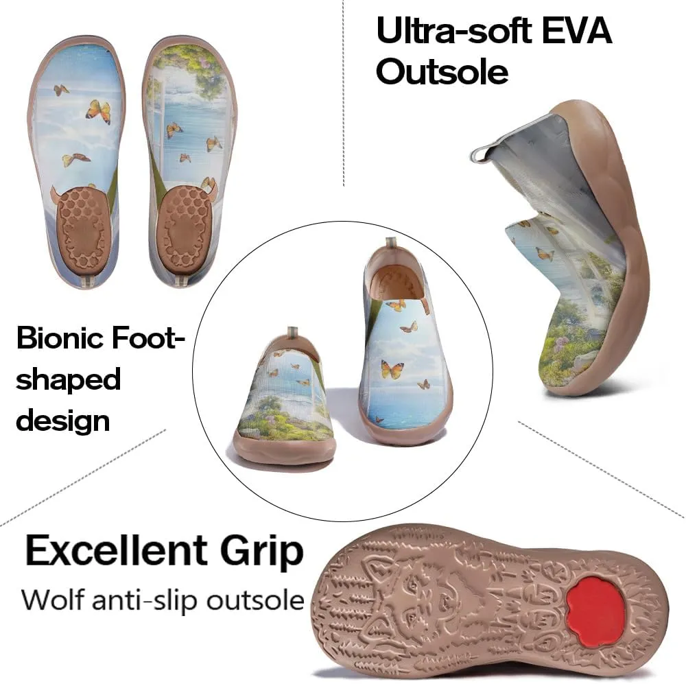 Women's Knitted Slip-on Casual Shoes are Comfortable, Lightweight, Fashionable, Artistic, and Painted Travel Shoes