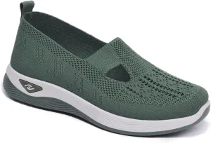 Women's Orthopedic Athletic Walking Shoes Slip On Casual Moderatearch Support Mesh-Comfortable Workout Sneakers