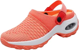 Women's Orthopedic Clogs with Air Cushion Summer Support Mesh Mules Sneaker Sandals Reduce Back and Knee Pressure Walking Shoes Lightweight Slippers Outdoor Walking Sandals