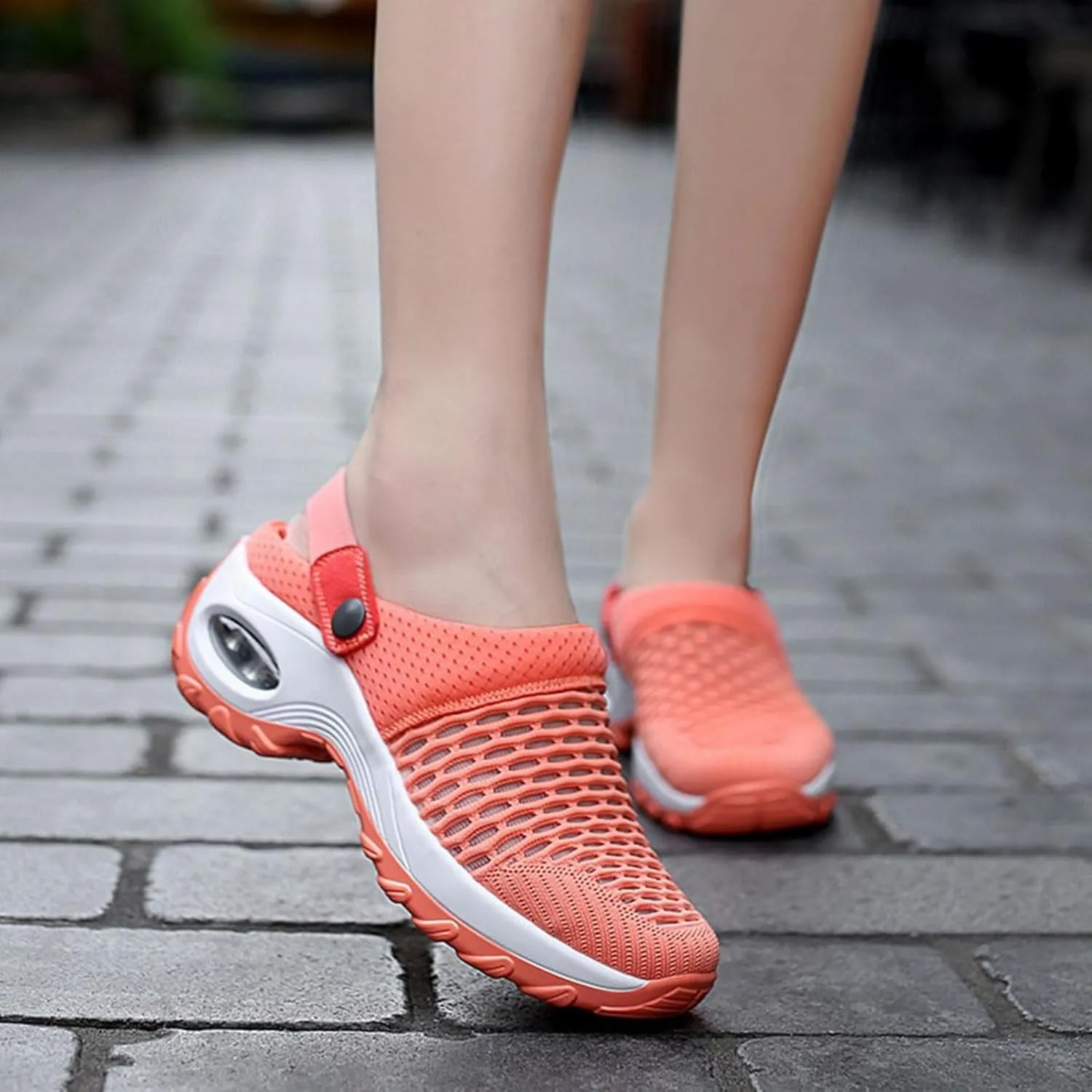 Women's Orthopedic Clogs with Air Cushion Summer Support Mesh Mules Sneaker Sandals Reduce Back and Knee Pressure Walking Shoes Lightweight Slippers Outdoor Walking Sandals