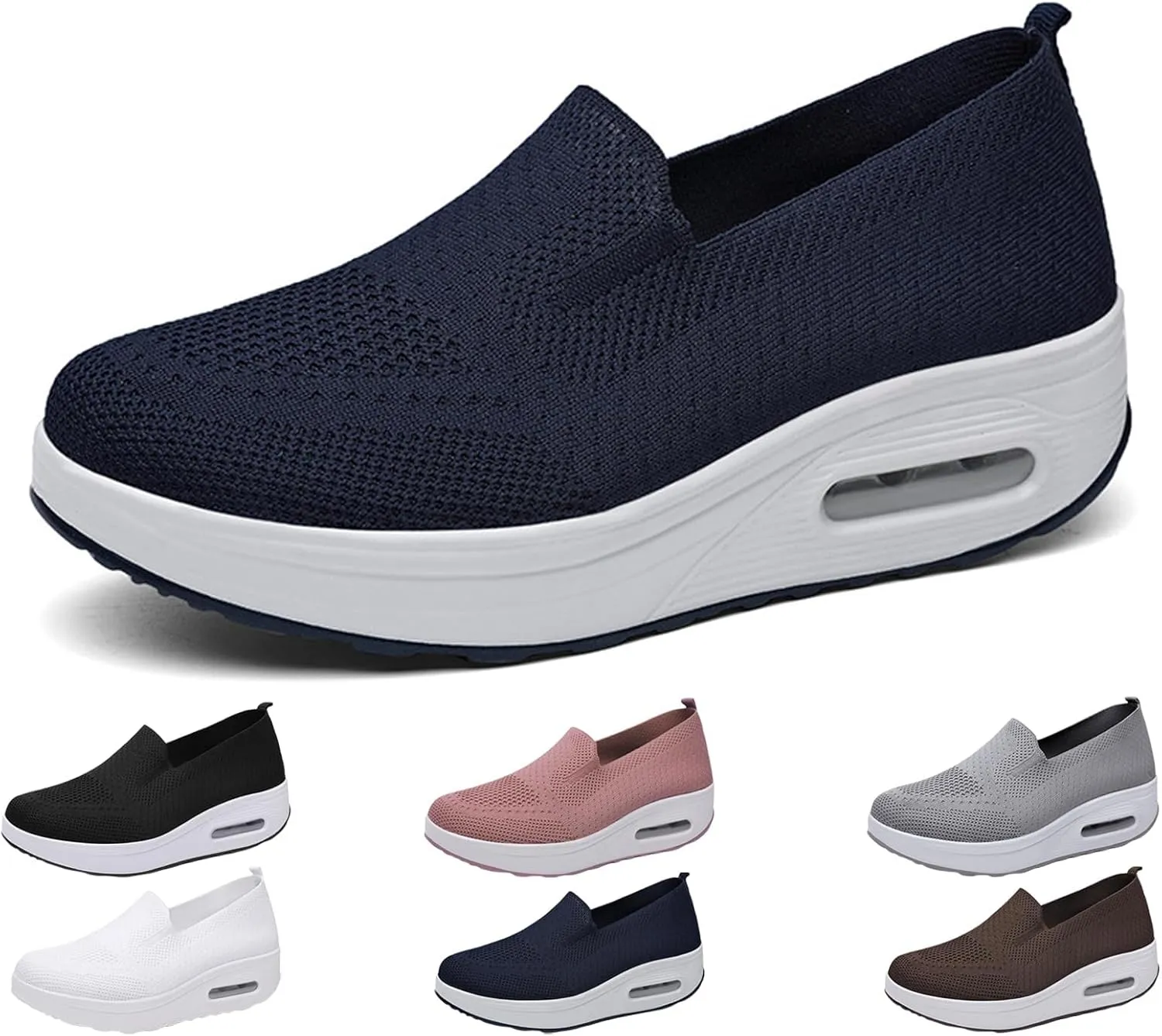 Women's Orthopedic Walking Shoes, Slip-On Non-Slip Light Air Cushion Orthopedic Sneakers for Arch Support