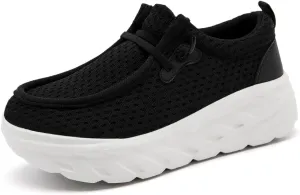 Womens Shoes Slip On Walking Sneaker Loafers for Women Boat Shoes Thick Sole Casual Tennis Sports Shoes Height Increase Sneakers