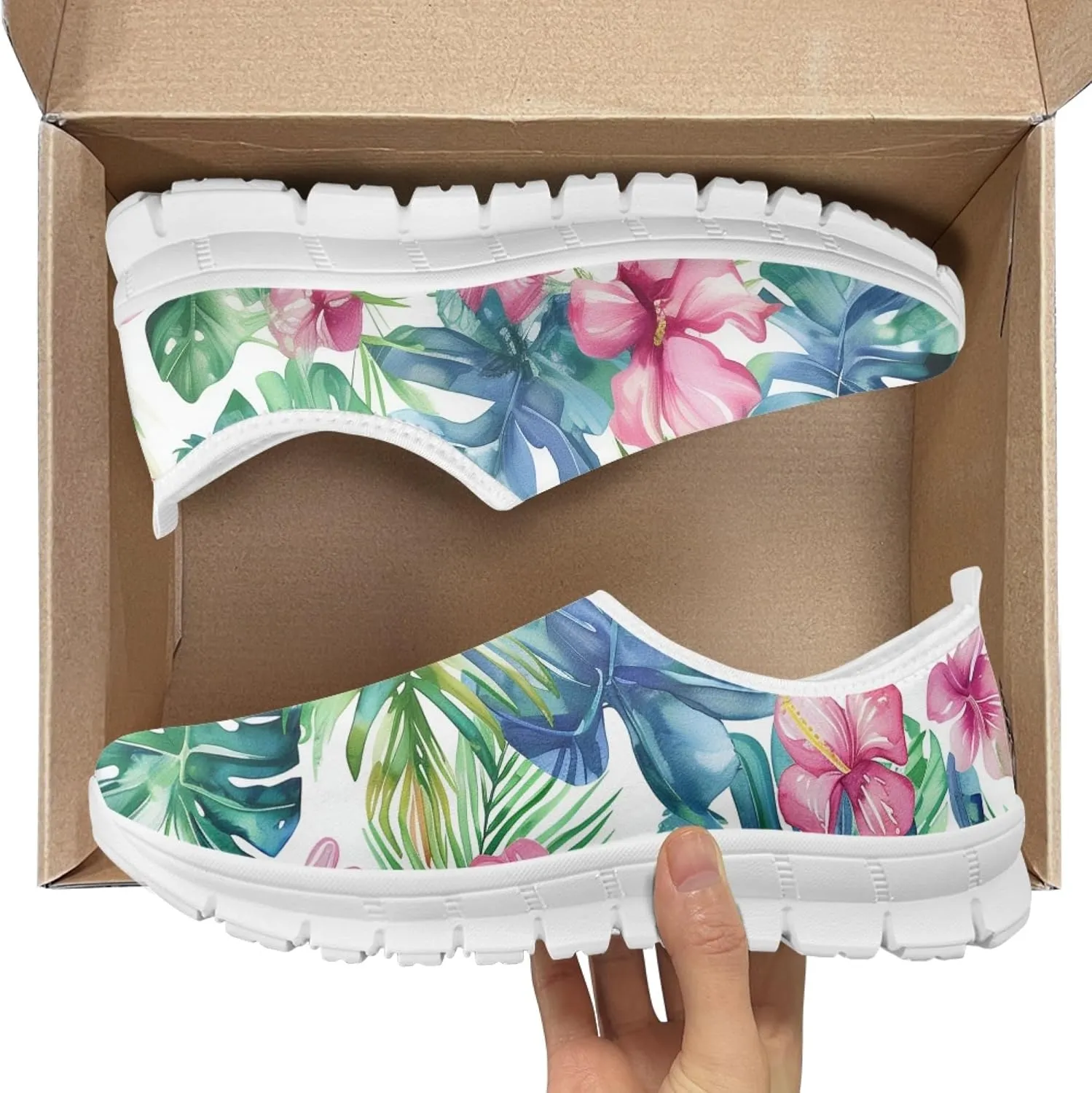 Women's Slip-On Walking Shoes Breathable Mesh Sneakers Casual Shoes