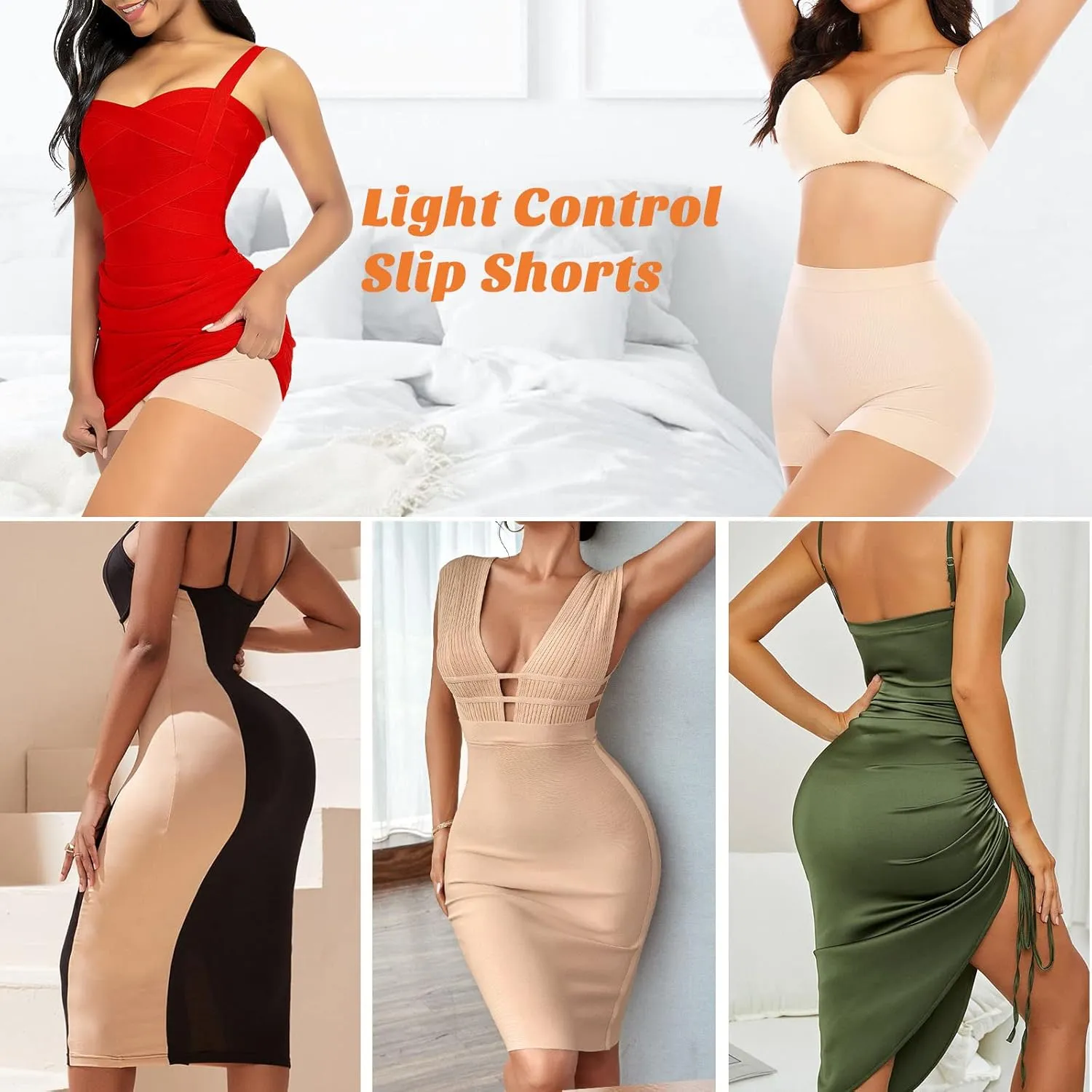Womens Slip Shorts for Under Dress Seamless Shapewear Boyshorts Tummy Control Panties Shaping Shorts