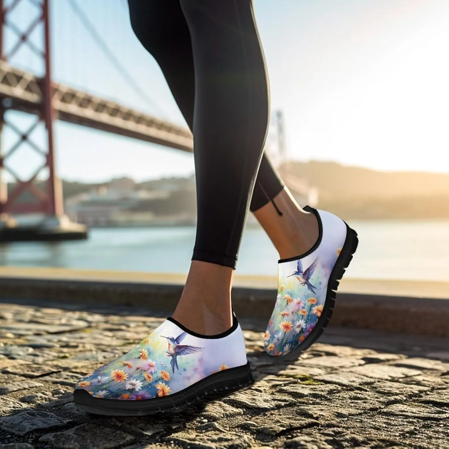 Women's Sneaker Casual Low Top Hiking Sneaker Outdoor Lightweight Breathable Slip On Soft Holiday Shoes for Womens