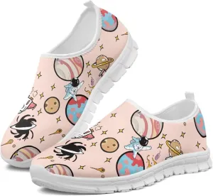 Women's Space Sneaker Casual Low Top Hiking Sneaker Breathable Slip On Flat Outdoor Soft Athletic Shoes for Womens