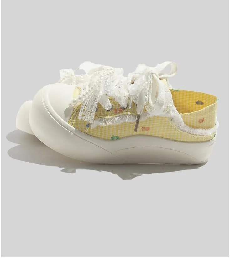 Women's Summer Plaid Canvas Shoes Fashion Casual
