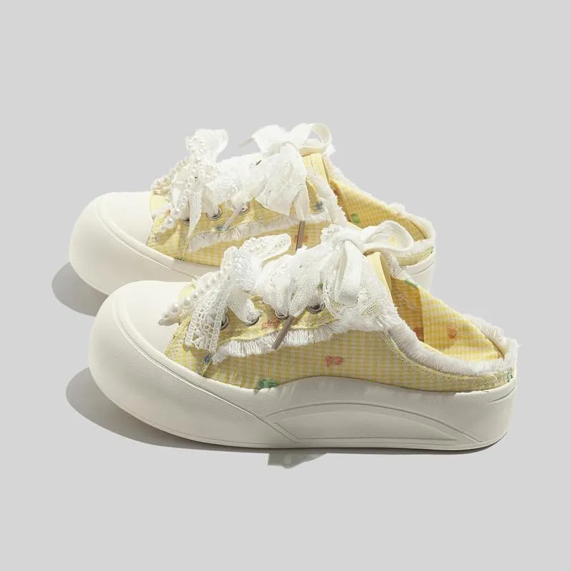 Women's Summer Plaid Canvas Shoes Fashion Casual
