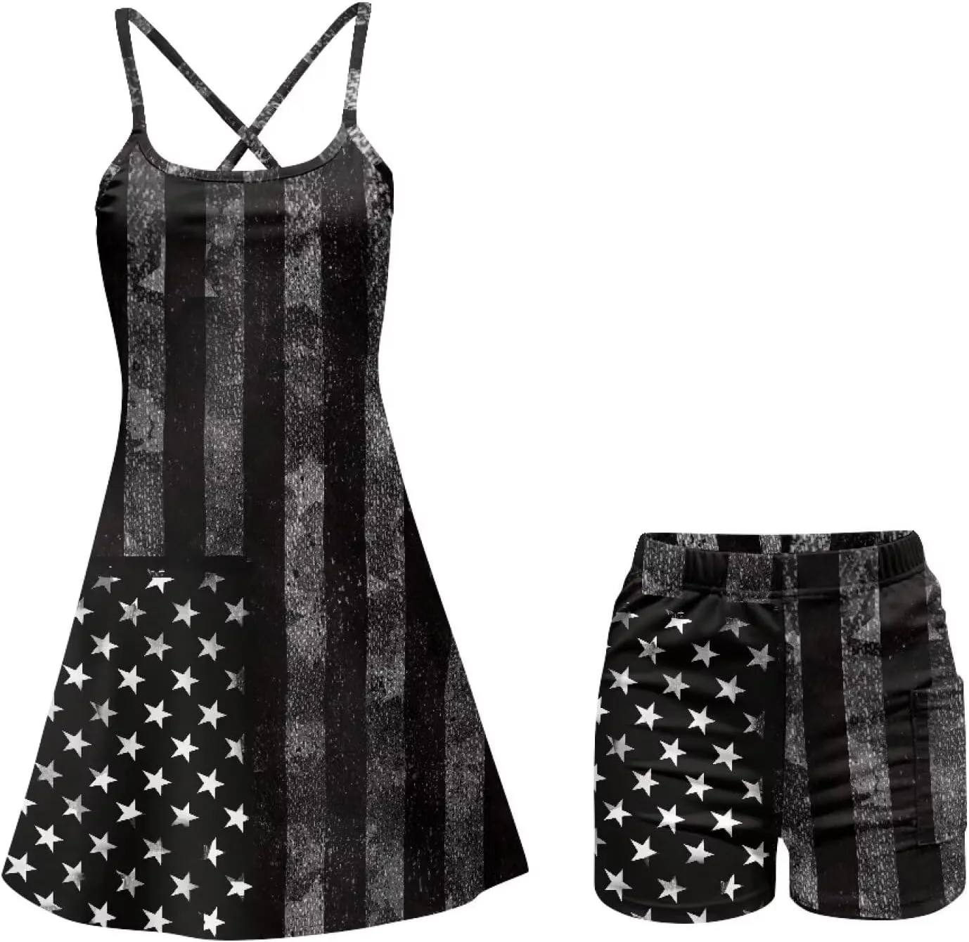 Womens Tennis Dress Golf Workout Dress with Built-in Shorts Pockets Athletic Dresses