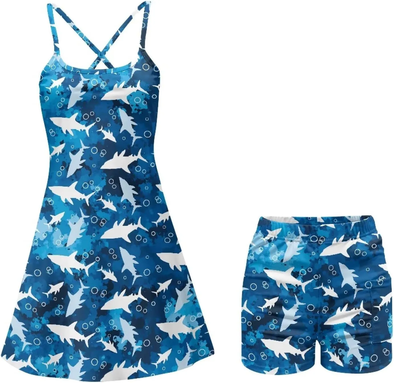 Womens Tennis Dress Golf Workout Dress with Built-in Shorts Pockets Athletic Dresses