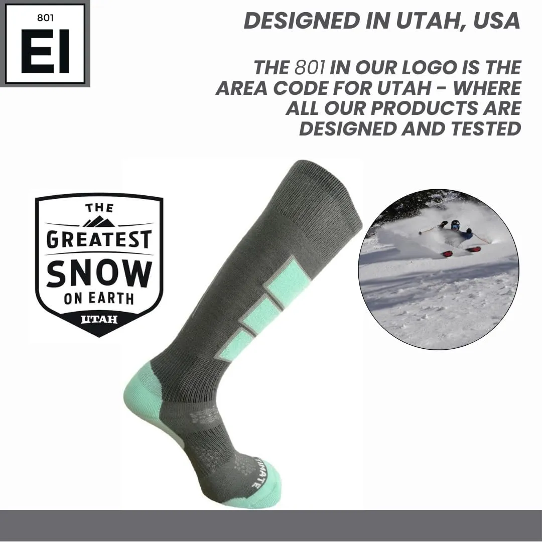 Womens Thermolite Ski Snowboard Socks - Girls Performance Material with Cushioning Support Stretch Padding Breathable Warm -