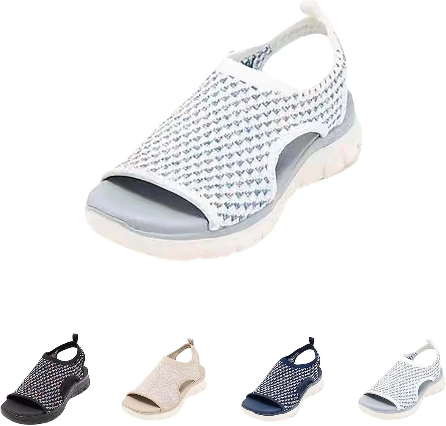 Womens Walking Sandals Comfortable Arch Support Orthopedic Platform Silde Open Toe Sport Shoes for Summer Beach