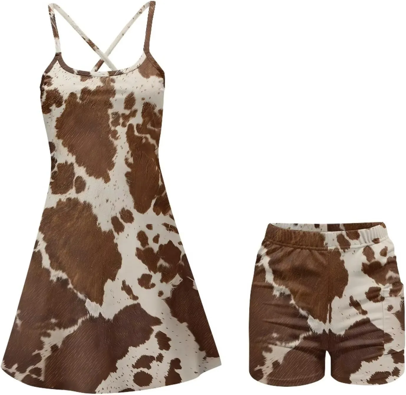 Workout Dresses for Women Tennis Sets with Shorts Underneath Spaghetti Strap Athletic Casual Sports Dress