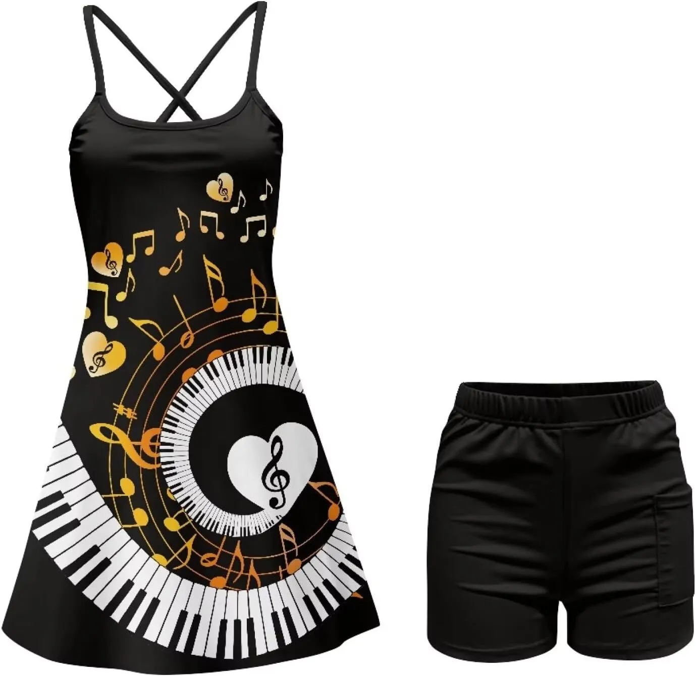 Workout Dresses for Women Tennis Sets with Shorts Underneath Spaghetti Strap Athletic Casual Sports Dress
