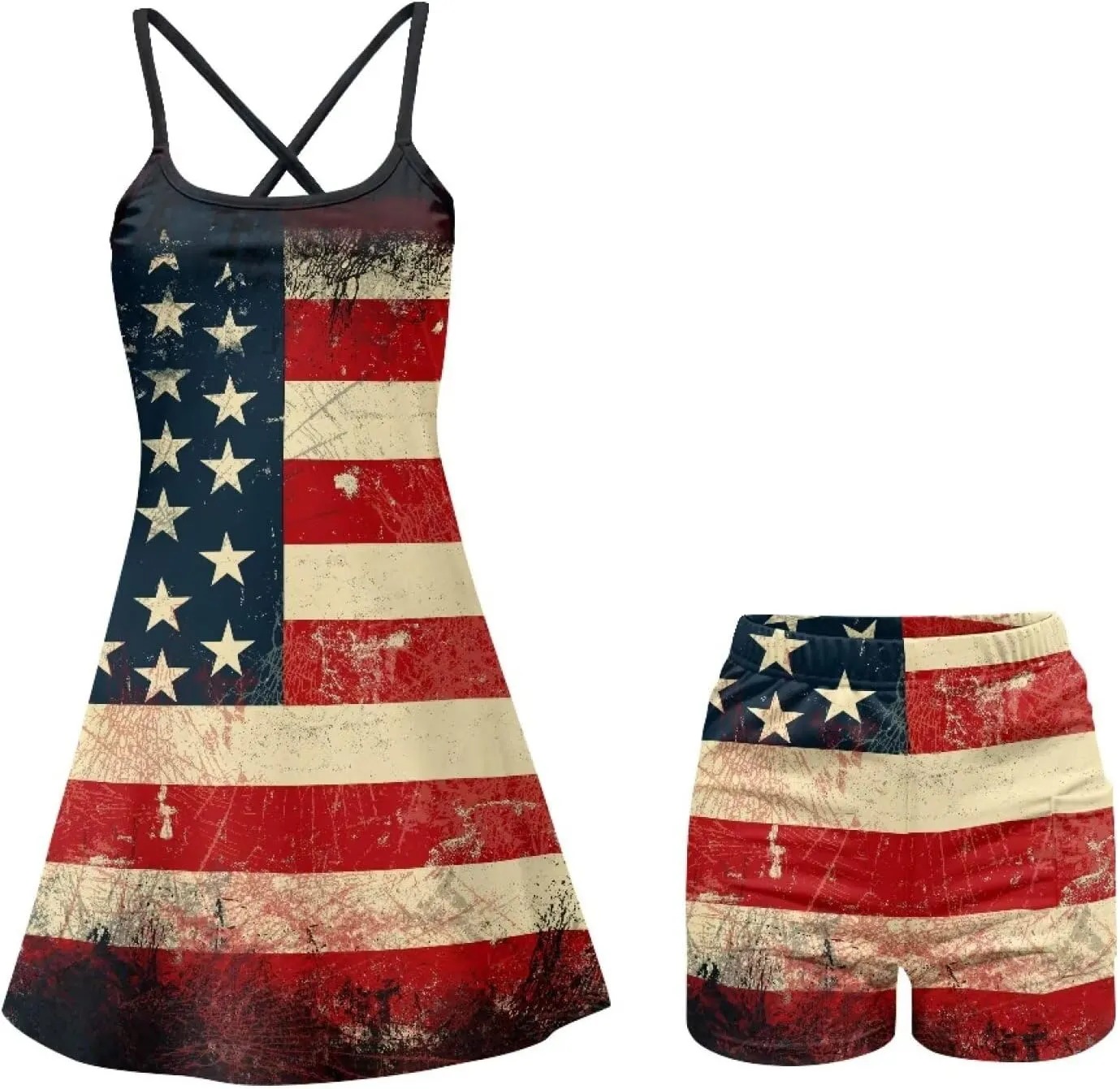 Workout Dresses for Women Tennis Sets with Shorts Underneath Spaghetti Strap Athletic Casual Sports Dress
