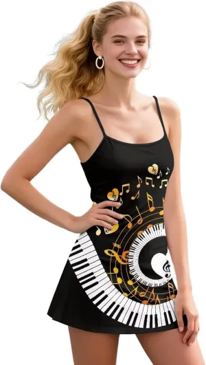 Workout Dresses for Women Tennis Sets with Shorts Underneath Spaghetti Strap Athletic Casual Sports Dress