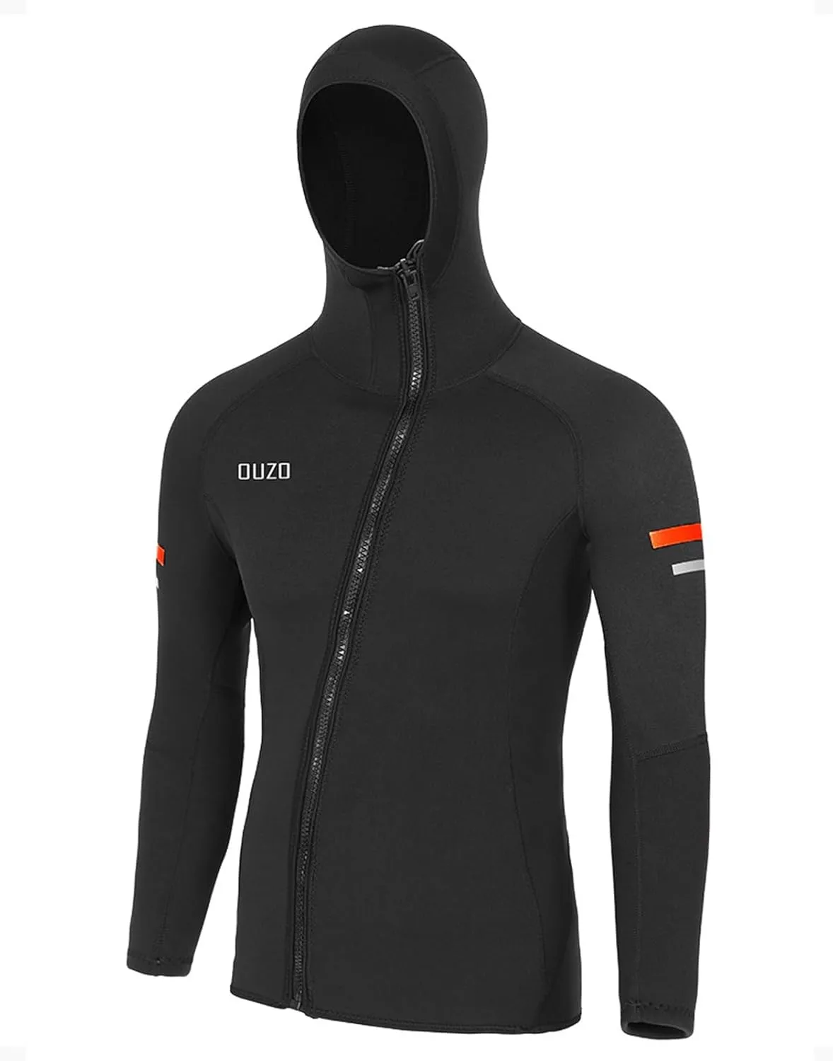 WYYHAA Wetsuit Top Men's 1.5Mm, Hooded Neoprene Wetsuits Jacket with Long Sleeve Front Zipper for Diving Surfing Swimming Snorkeling