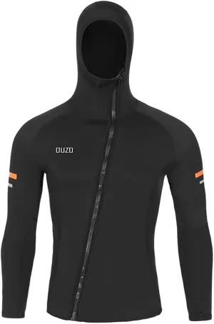 WYYHAA Wetsuit Top Men's 1.5Mm, Hooded Neoprene Wetsuits Jacket with Long Sleeve Front Zipper for Diving Surfing Swimming Snorkeling