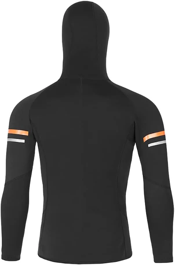 WYYHAA Wetsuit Top Men's 1.5Mm, Hooded Neoprene Wetsuits Jacket with Long Sleeve Front Zipper for Diving Surfing Swimming Snorkeling