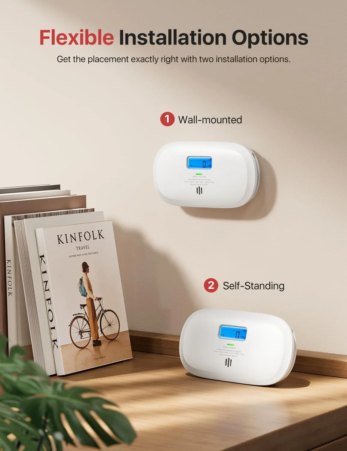 X-Sense Carbon Monoxide Detector, Replaceable Battery Powered CO Alarm with Digital Display, Portable Carbon Monoxide Detector for Travel, XC0C-SR, 1-Pack