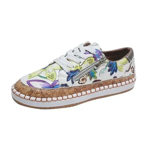 Xayana Slip-On Shoes | Lightweight Floral Embroidered Mesh Shoes for Women