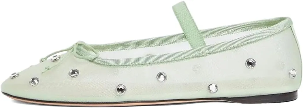 XYD Women Girls Ballet Flats Slip On Closed Almond Toe Elastic Single Strap Bowknot Cute Dress Date Shoes