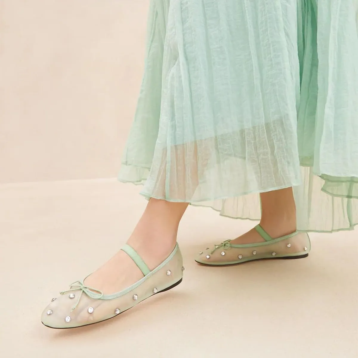 XYD Women Girls Ballet Flats Slip On Closed Almond Toe Elastic Single Strap Bowknot Cute Dress Date Shoes