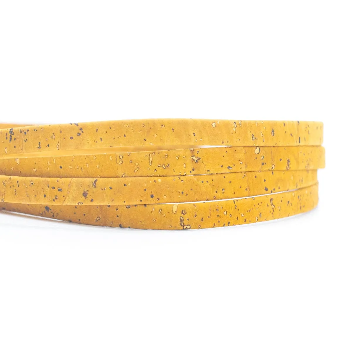 Yellow 10mm flat cork cord COR-336 (10meters)