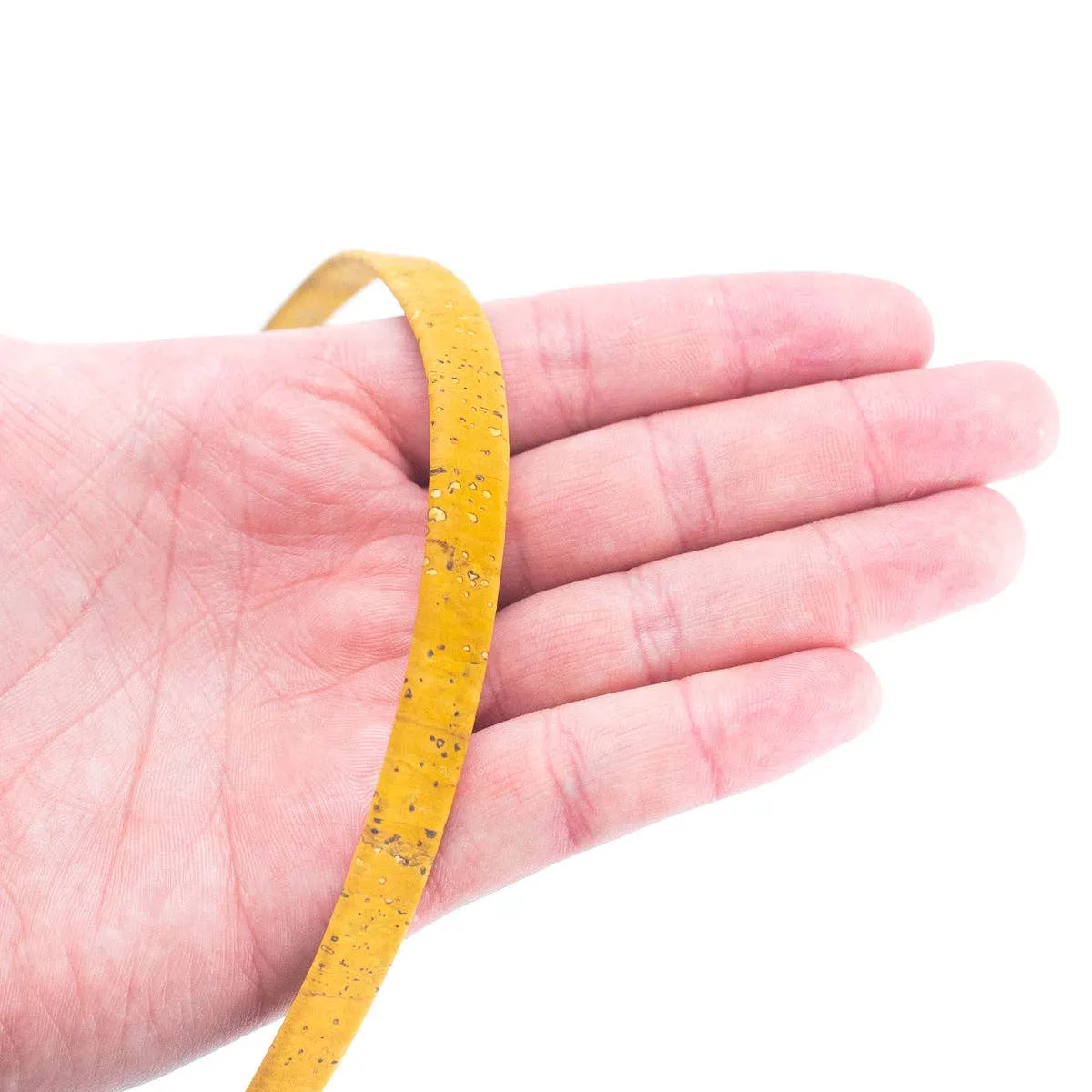 Yellow 10mm flat cork cord COR-336 (10meters)