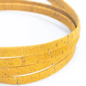 Yellow 10mm flat cork cord COR-336 (10meters)